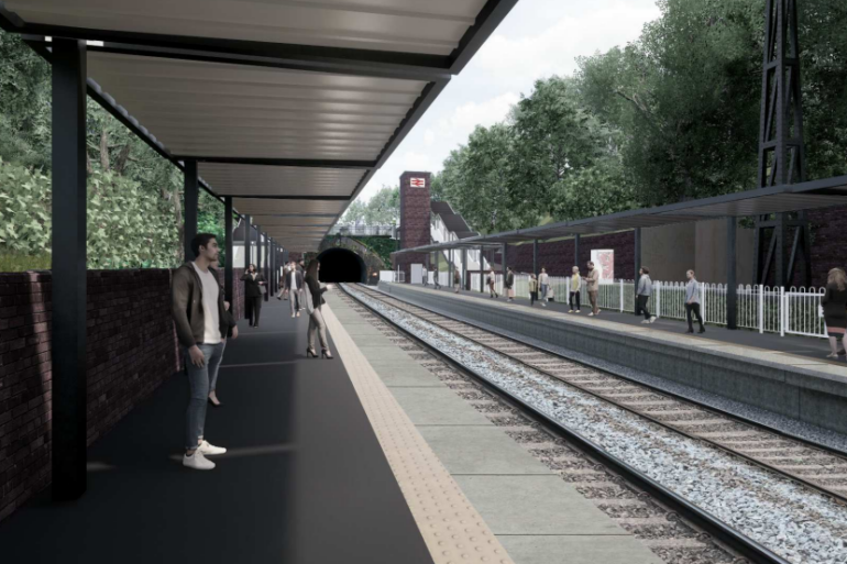 Moseley Village Train Station Platform